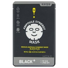 MEDIUS Ampoule Synergy Mask Black Plus тканевая маска Очищающая, 25 мл