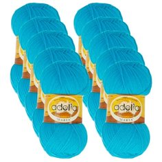Пряжа Adelia Maria, 100 % акрил, 50 г, 227 м, 10 шт., №31 яр.голубой