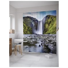 Штора для ванной JoyArty Путь к водопаду 180х200 (sc-10129) разноцветный