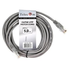 Патч-корд Telecom NA102--5M RJ-45 (M) - RJ-45 (M) 5 м CAT5e серый