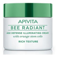 Крем Apivita Bee Radiant Age Defense Illuminating Cream Rich Texture Би Рэдиэнт антивозрастной уход для защиты и сияния с насыщенной текстурой 50 мл