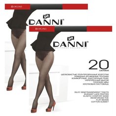 Колготки DANNI Bikini 20 den, размер 3, черный, 2 пары