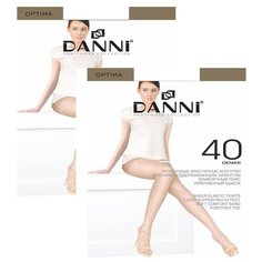 Колготки DANNI Optima 40 den, размер 4, телесный (бежевый), 2 пары