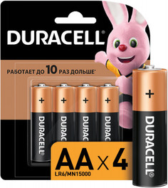 Батарейки щелочные Duracell BASIC CN АА/LR6, 4 шт.
