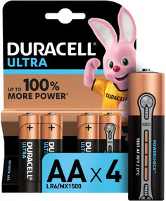 Батарейки щелочные Duracell Ultra Power АА/LR6, 4 шт.