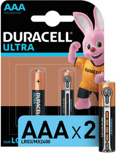 Батарейки щелочные Duracell Ultra Power ААА/LR03, 2 шт.