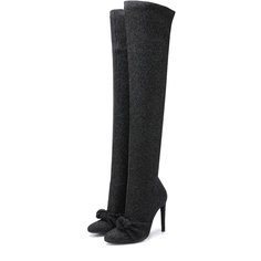 Ботфорты из металлизированного текстиля на шпильке Giuseppe Zanotti Design