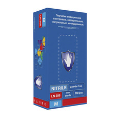 Перчатки Safe&Care LN 308 смотровые нитриловые фиолетовые M 200 шт