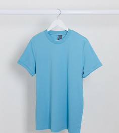 Голубая футболка с отворотами на рукавах ASOS DESIGN Tall-Синий