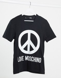 Футболка с принтом логотипа Love Moschino-Черный