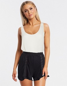 Фактурные шорты с кружевными вставками ASOS DESIGN-Синий
