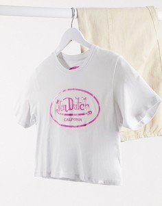 Короткая футболка с логотипом Von Dutch-Белый