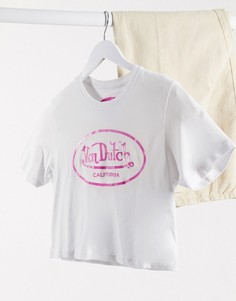 Короткая футболка с логотипом Von Dutch-Белый