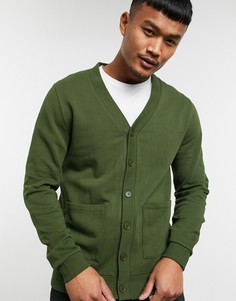 Темно-зеленый трикотажный кардиган ASOS DESIGN
