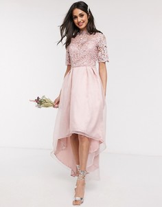 Платье миди цвета розового золота с кружевом Chi Chi Bridesmaid-Золотой
