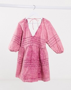 Трикотажное платье Free People-Розовый