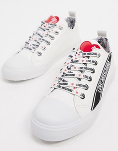Кроссовки на шнуровке Love Moschino-Белый