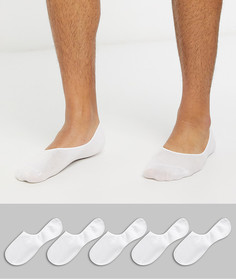 Набор из 5 пар белых носков-невидимок Brave Soul-Белый