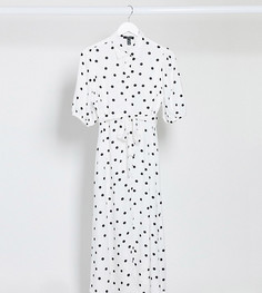 Платье-рубашка в горошек с поясом New Look Maternity-Мульти