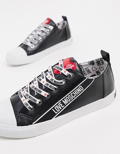 Кроссовки на шнуровке Love Moschino-Черный