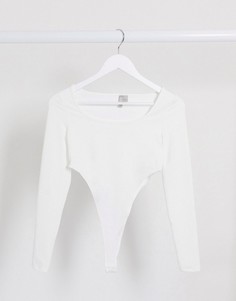 Боди белого цвета с длинными рукавами ASOS DESIGN-Белый