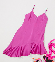 Асимметричное платье на бретельках с оборкой Missguided Plus-Фиолетовый