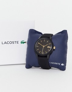 Черные часы с силиконовым ремешком Lacoste 12.12-Черный