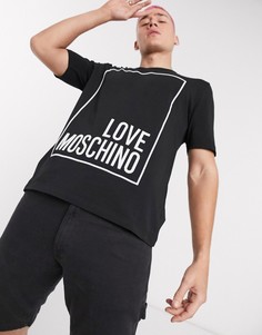 Черная футболка с логотипом Love Moschino-Синий