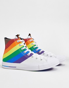 Высокие белые кеды с радугой Converse chuck taylor all star-Мульти