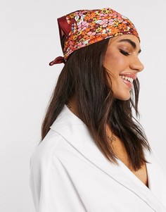 Разноцветный шарф с цветочным принтом в стиле 70-х ASOS DESIGN-Мульти