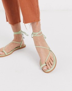 Зеленые сандалии с петлей для большого пальца ASOS DESIGN-Зеленый