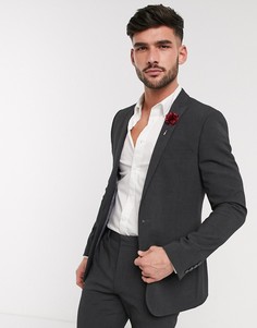Темно-серый эластичный пиджак скинни ASOS DESIGN wedding