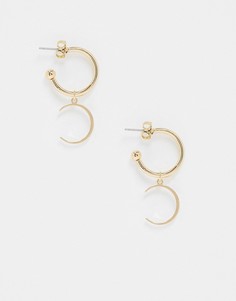 Позолоченные серьги с подвеской-луной Saint Lola-Золотой