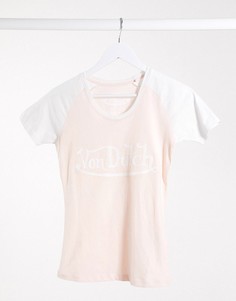 Футболка с логотипом и рукавами реглан Von Dutch-Розовый