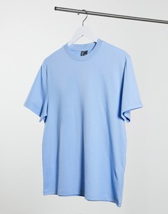 Синяя футболка из органического хлопка с круглым вырезом ASOS DESIGN-Синий