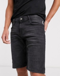 Черные узкие джинсовые шорты Esprit-Черный