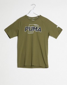Спортивная футболка цвета хаки Puma Training-Зеленый