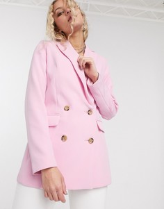 Розовый двубортный пиджак Topshop