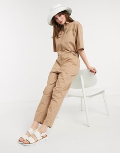 Светло-бежевый комбинезон в стиле милитари In Wear