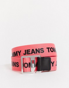 Розовый тканый ремень с логотипом Tommy Jeans
