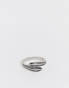 Серебристое кольцо в виде перьев ASOS DESIGN-Серебряный