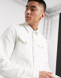Белая джинсовая куртка Selected Homme-Белый