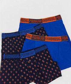 4 сине-оранжевых трусов с пингвинами Original Penguin-Мульти