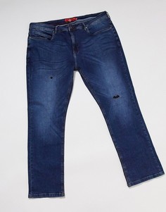 Синие эластичные джинсы с потертостями Duke-Синий