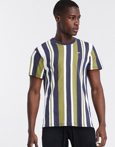 Футболка в разноцветную вертикальную полоску Tommy Jeans-Зеленый