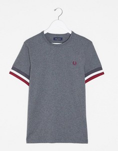 Серая футболка с контрастной отделкой Fred Perry-Серый