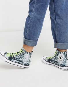 Черные высокие кеды с принтом тай-дай Converse chuck taylor all star-Черный