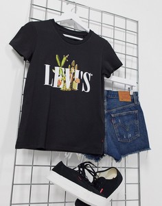 Черная футболка с принтом и логотипом в стиле 90-х Levis Perfect-Черный Levis®