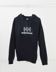 Худи черного цвета с принтом Helly Hansen-Черный