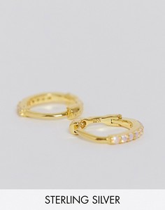 Серьги-кольца в стиле хагги с позолотой из 18-каратного золота и опалом Astrid & Miyu